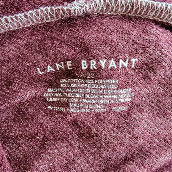 Lane Bryant Lightweight Pullover Hoodie with Embroidered Heart. Size 18/20. - Picture 7 of 7